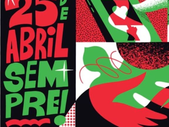 Cartel alusivo al 50 aniversario del 25 de abril