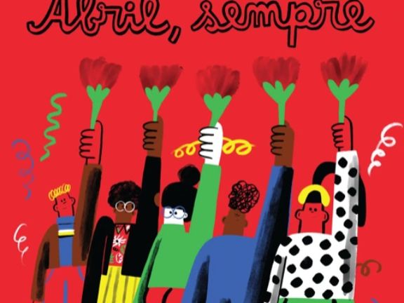 Cartel alusivo al 50 aniversario del 25 de abril