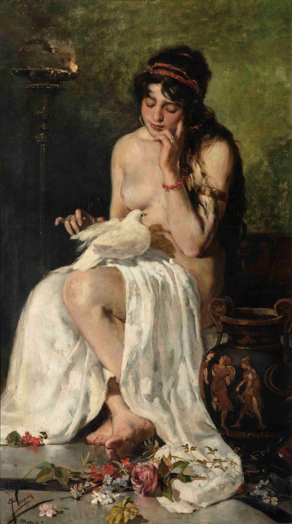 La esclava y la paloma, desnudo, 1883