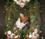 La Virgen y el niño con guirnalda de flores de Daniel Seghers